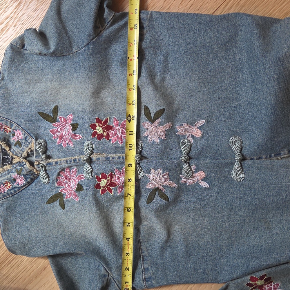 INC International Concepts Vi ntage Floral Embroidered Jean Jacket - Picture 5 of 7